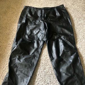 Black leather pants